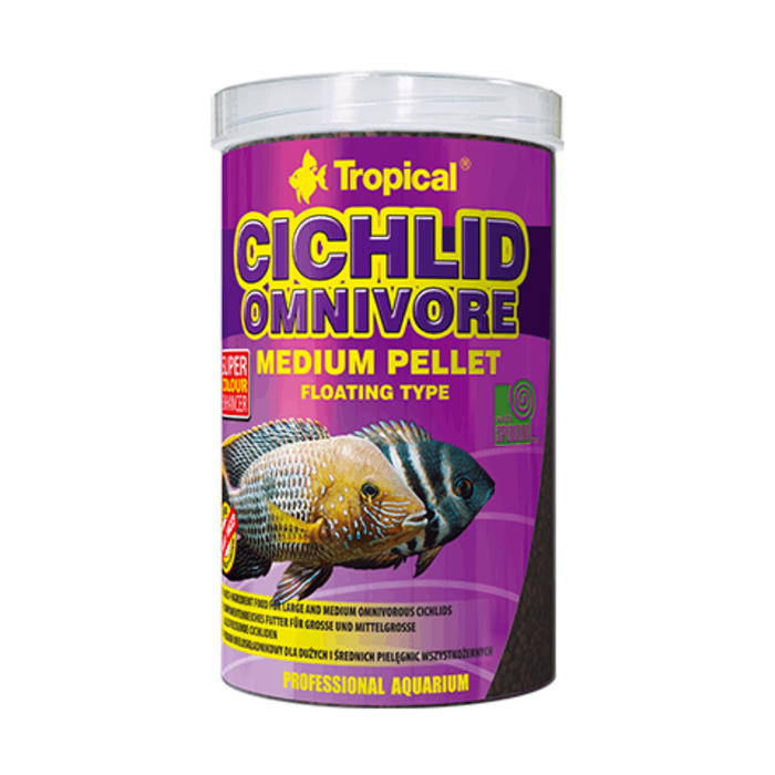 Tropical Cichlid Omnivore Medium Pellet 500ml, 1000ml