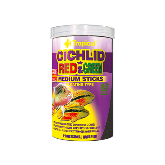 Tropical Cichlid Red & Green Medium Sticks 250ml, 1000ml