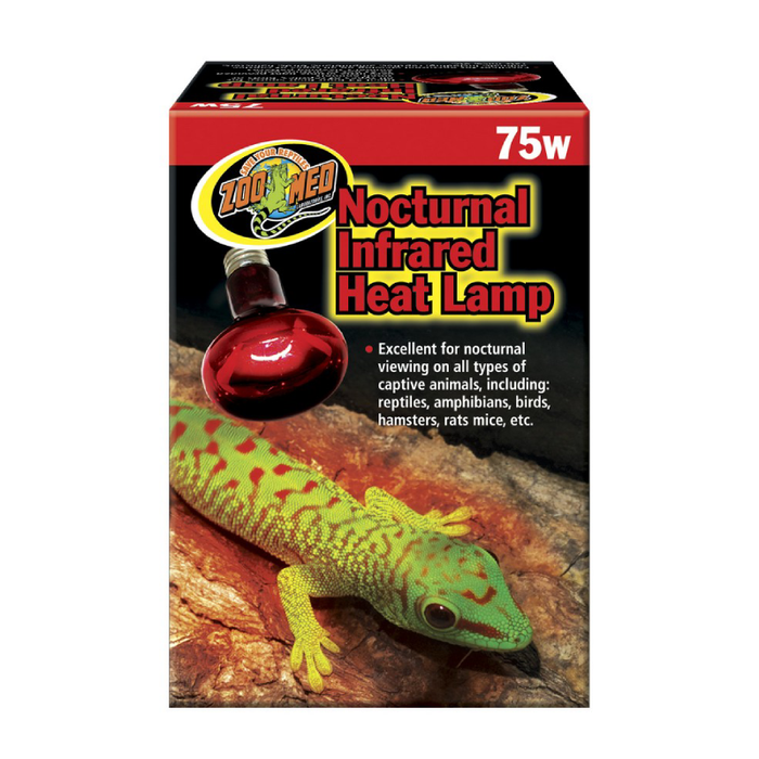 Zoo Med Nocturnal Red Infrared Heat Lamp 50W, 75W, 100W, 150W